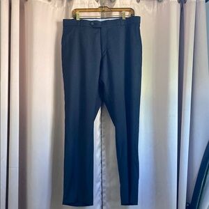 Neiman Marcus Navy Super 120’s Wool Dress Pants Classic Straight-Leg